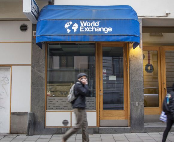 AFTER THE RAID: The World Exchange on Södermalm in Stockholm was closed after the police made large seizures of the office. Photo: Helena Landstedt/TT