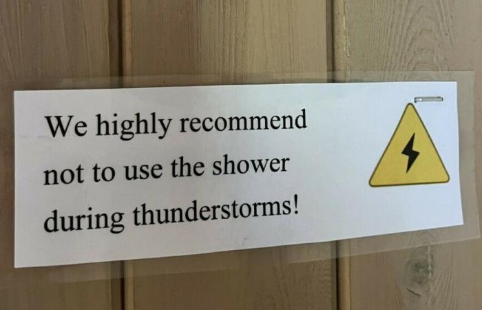 Lightning strike – Standing in the shower