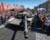 Russia exhibits destroyed American tank from Ukraine in Moscow